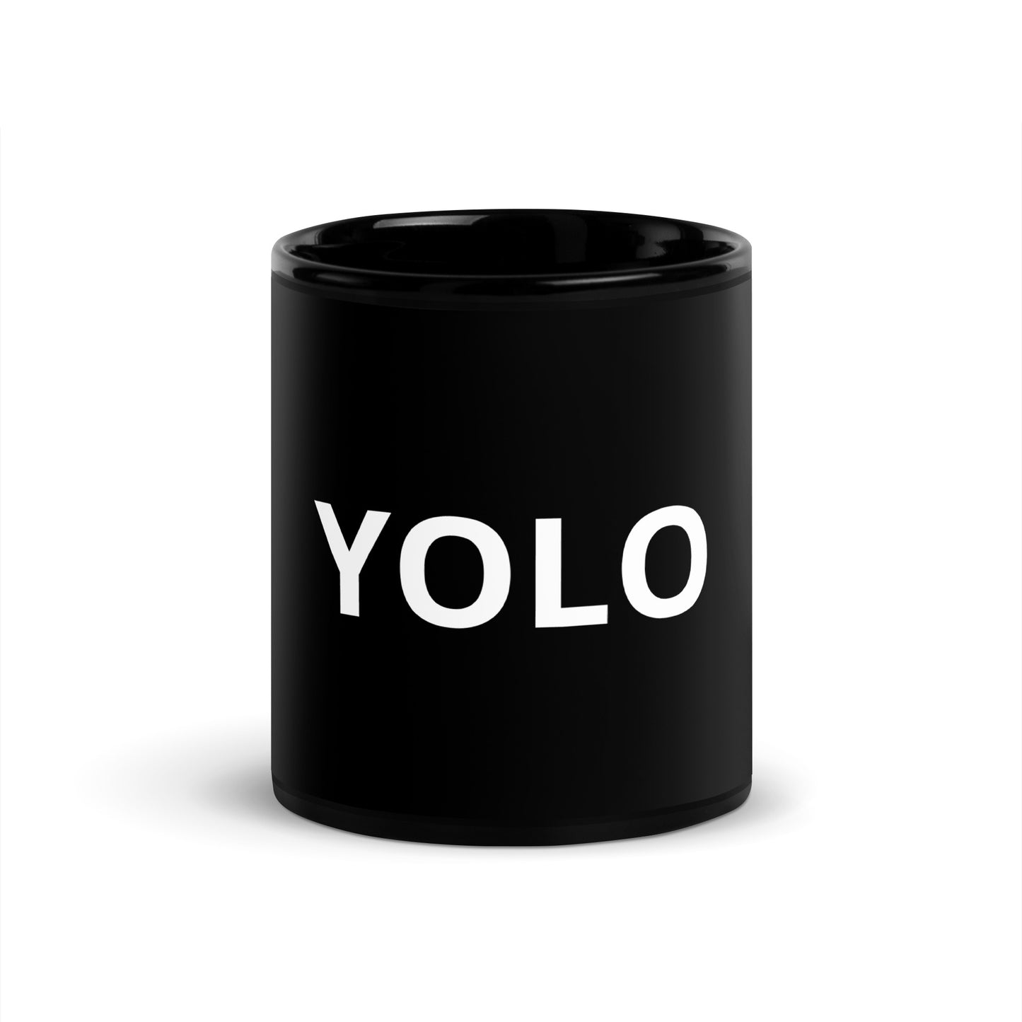 YOLO (You Only Live Once!) Black Glossy Mug