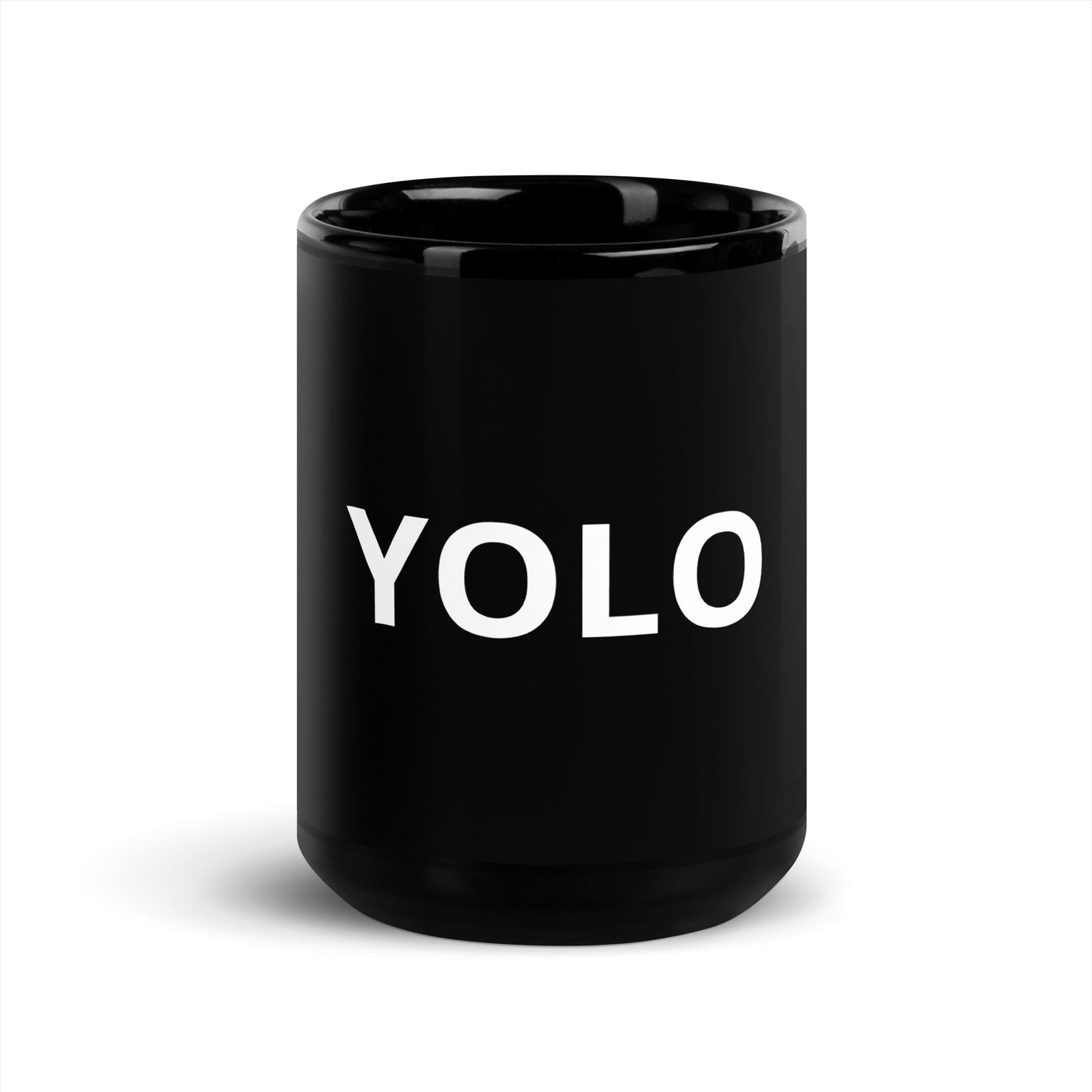 YOLO (You Only Live Once!) Black Glossy Mug