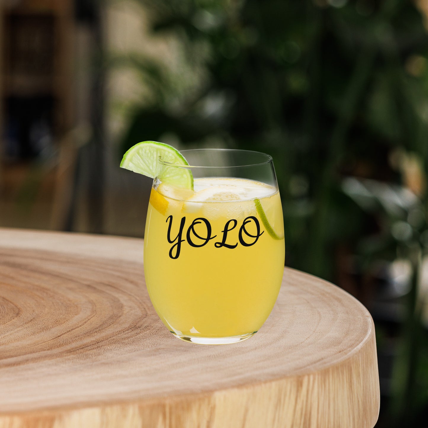 YOLO You Only Live Once! Stemless wine glass