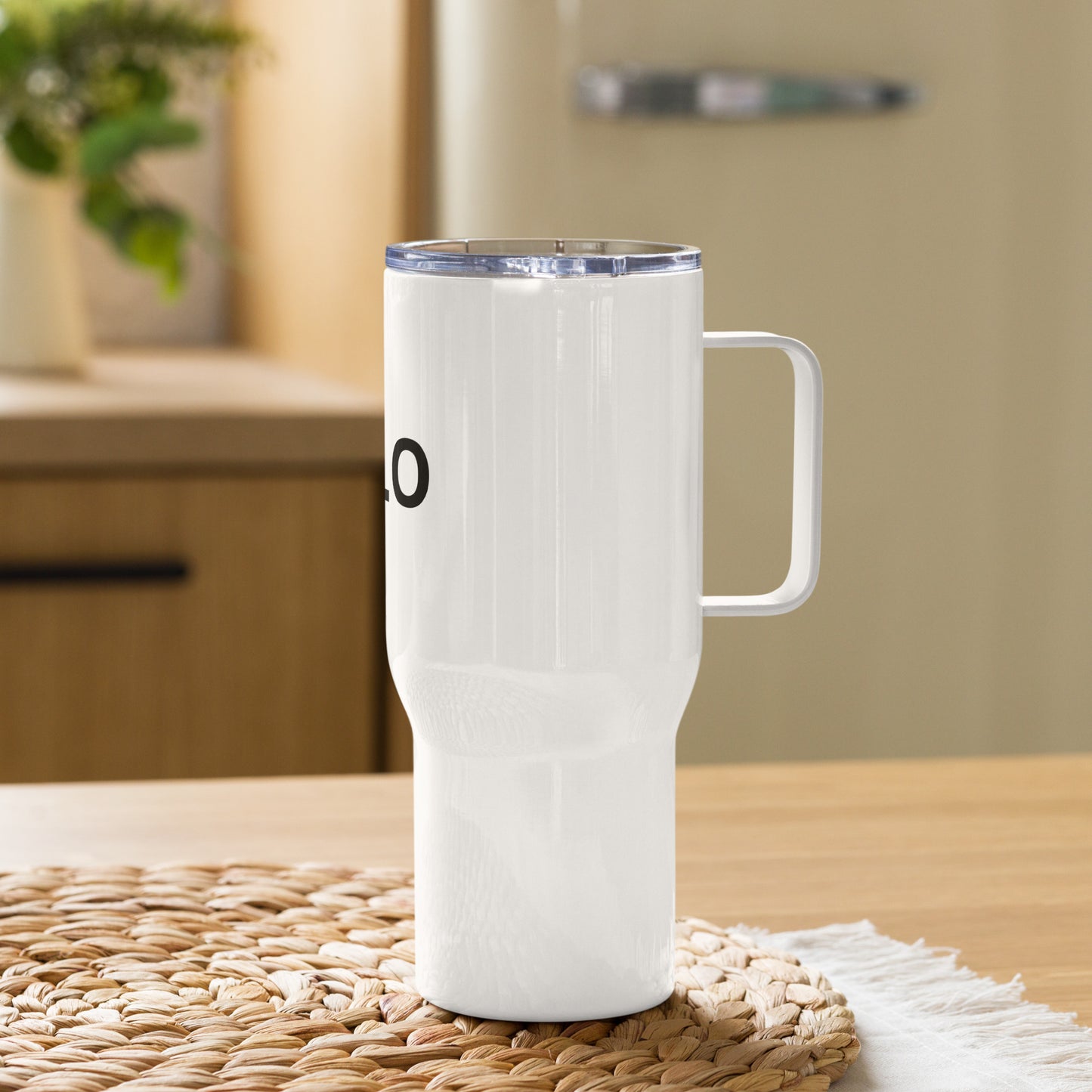 Travel mug with a handle YOLO (You Only Live Once!)