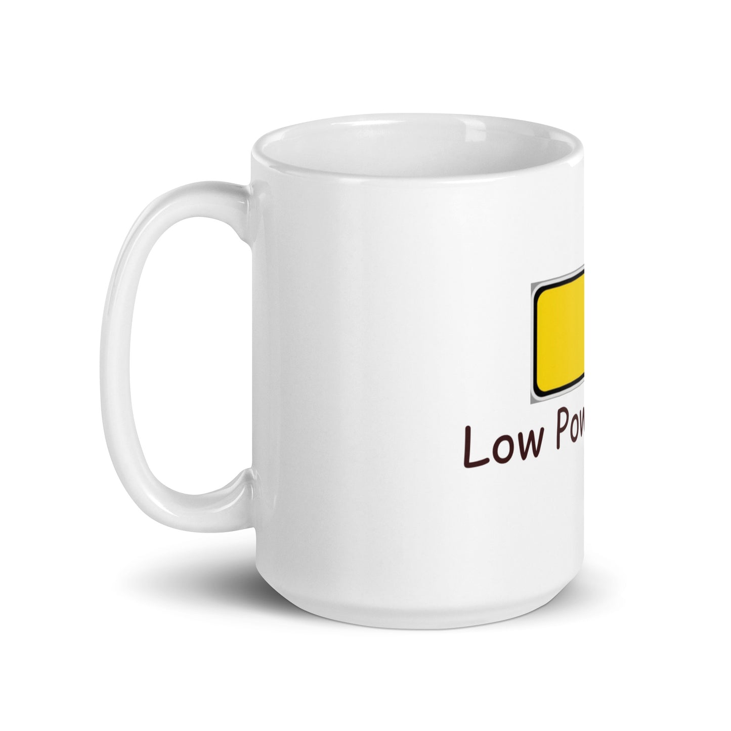 "Low Power Mode" White glossy mug