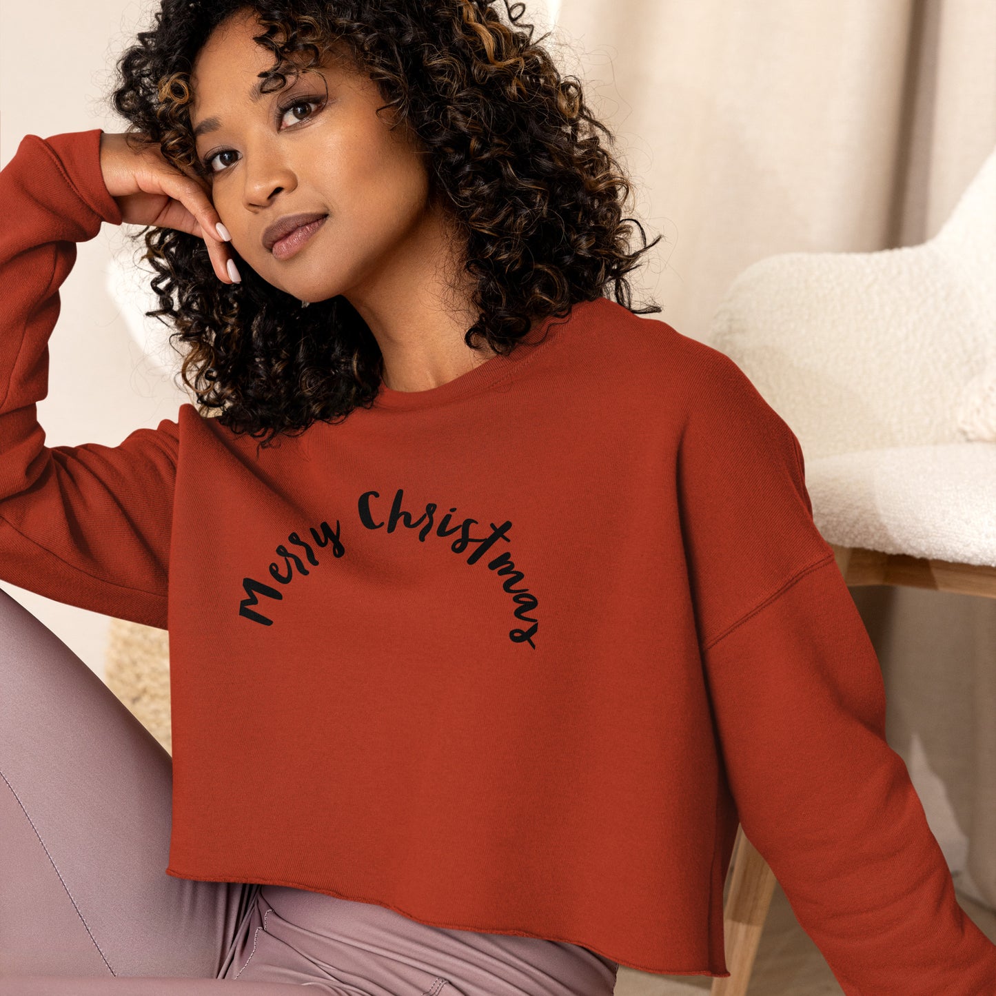 Merry Christmas Crop Sweatshirt