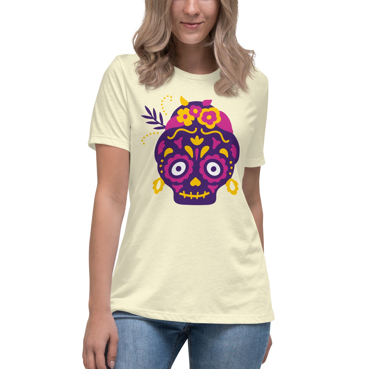 Colorful Skull Women's Relaxed T-Shirt