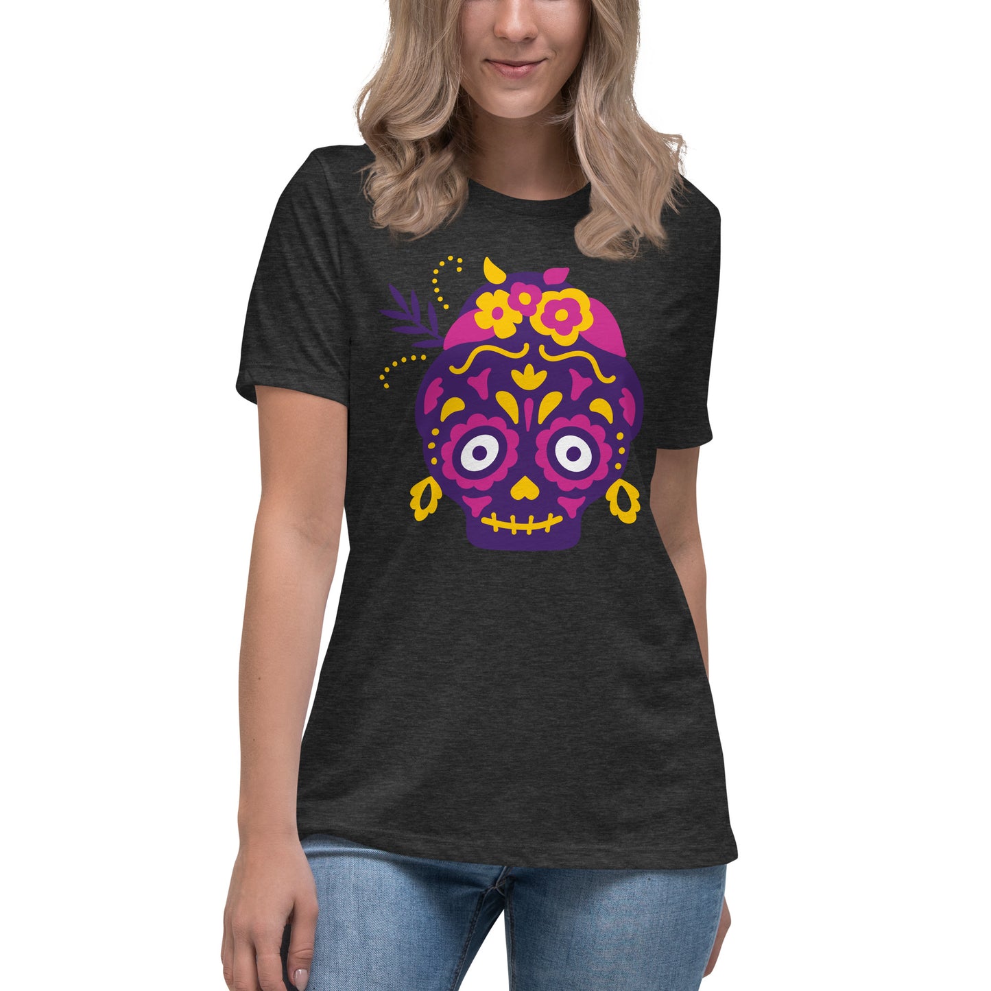 Colorful Skull Women's Relaxed T-Shirt