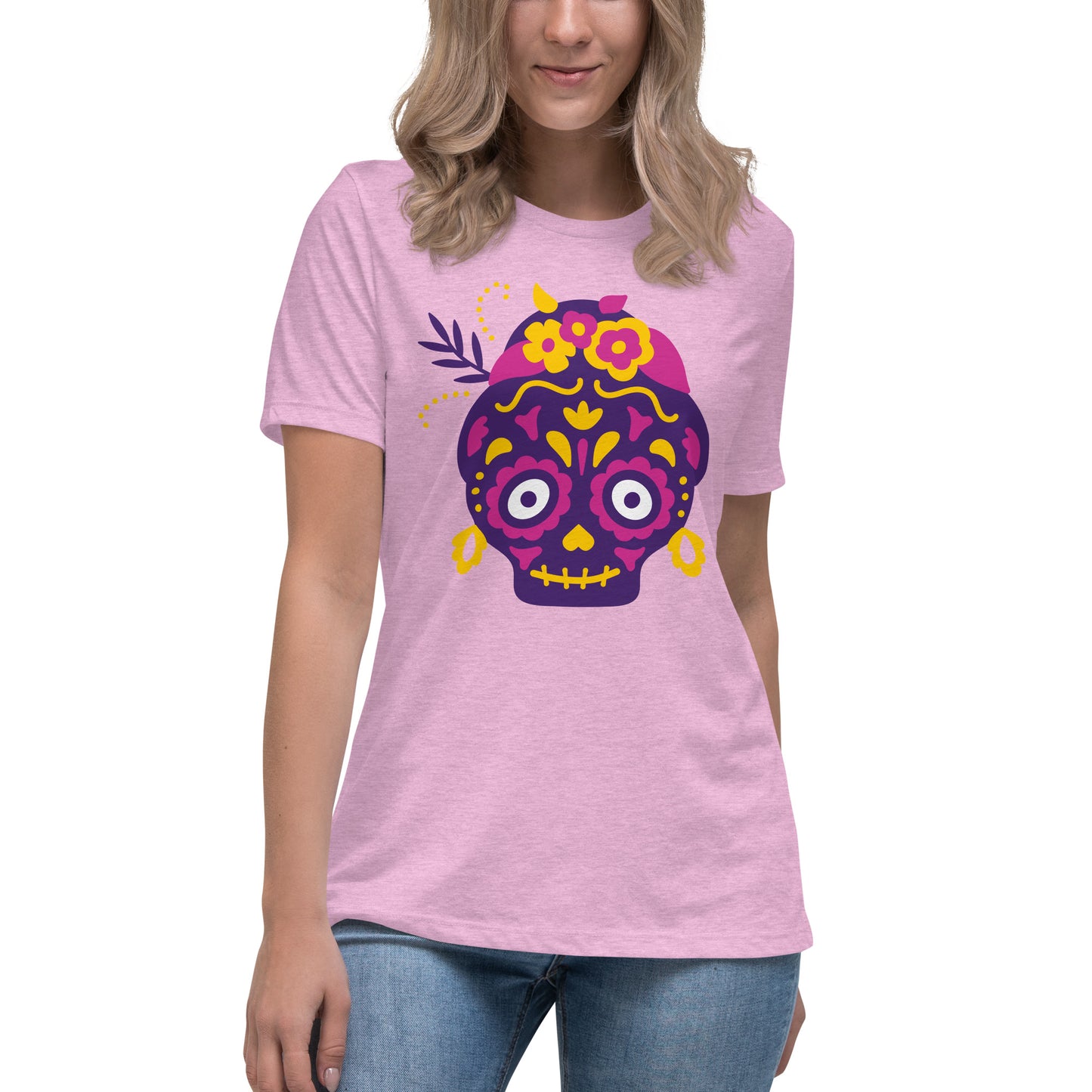 Colorful Skull Women's Relaxed T-Shirt