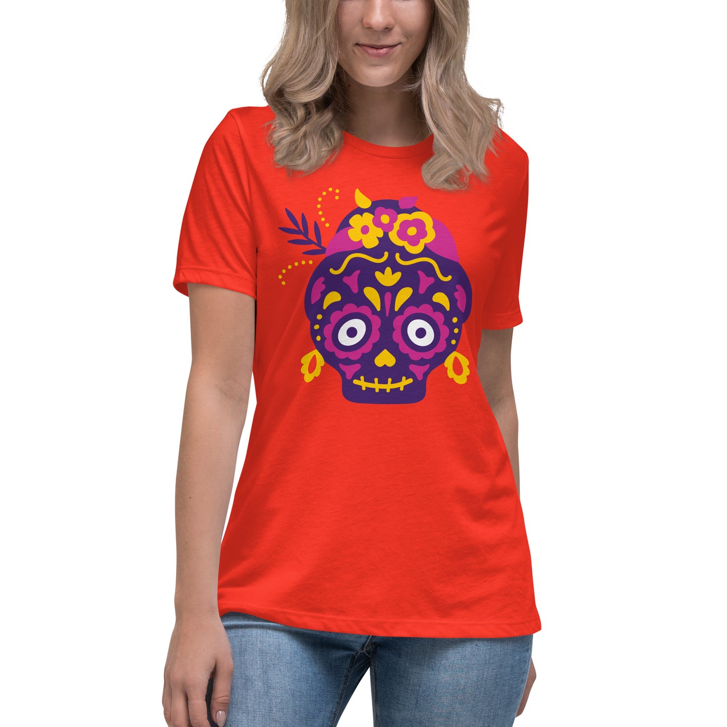 Colorful Skull Women's Relaxed T-Shirt